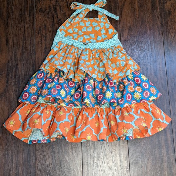 Jelly the Pug Pirate Ship Ruffle Halter Dress Size 2T - Picture 2 of 10